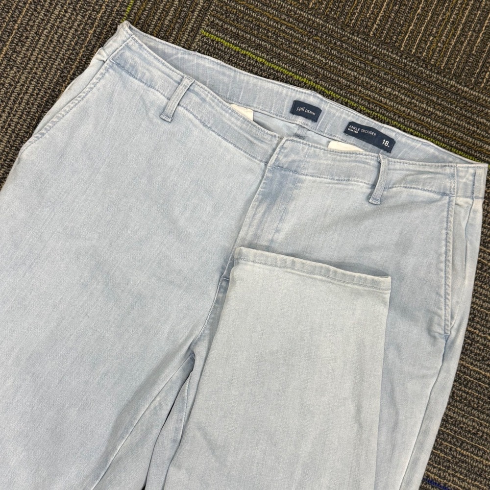 J. Jill Denim Ankle Trousers Women's‎ 18 Slim Leg Light Blue Pants